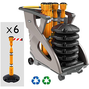 Skipper Unicart Orange Trolley Kit with Yellow Posts and Red/White Skippers