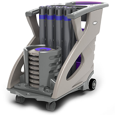 Skipper Q Unicart Purple Trolley Kit with Blue Bases