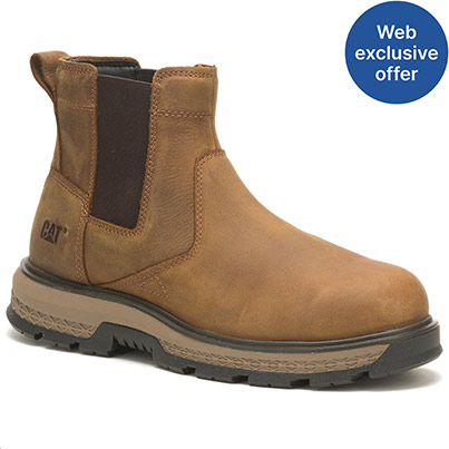 CAT Exposition Men’s Brown S3 Safety Chelsea Boots
