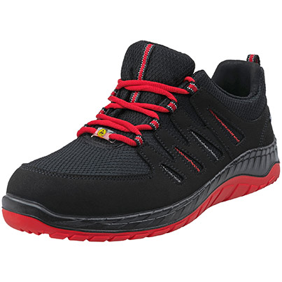 ELTEN Maddox Black/Red S3S ESD Safety Trainers