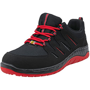 ELTEN Maddox Black/Red S3S ESD Safety Trainers