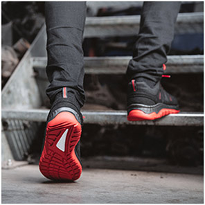 ELTEN Maddox Black/Red S3S ESD Safety Trainers