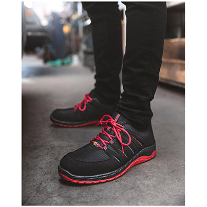 ELTEN Maddox Black/Red S3S ESD Safety Trainers