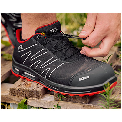 Elten ENNO XXT Pro Low Men’s Black/Red S3S ESD Safety Trainers