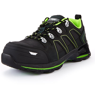 TROJAN Zelos Men’s Black/Green S1P Safety Trainers