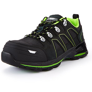 TROJAN Zelos Men’s Black/Green S1P Safety Trainers