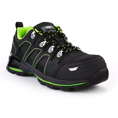 TROJAN Zelos Men’s Black/Green S1P Safety Trainers