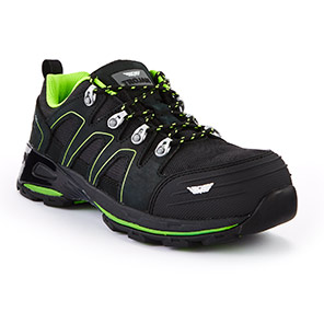 TROJAN Zelos Men’s Black/Green S1P Safety Trainers