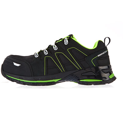 TROJAN Zelos Men’s Black/Green S1P Safety Trainers