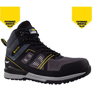 TROJAN Pontus Men’s Grey/Yellow GORE-TEX S7S Safety Hiker Boots 12