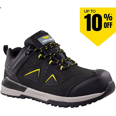 TROJAN Tros Men’s Black S1PS ESD Safety Trainers