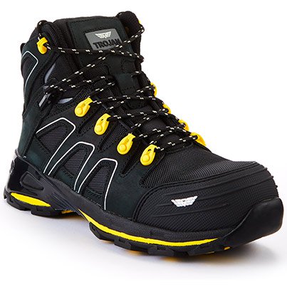 TROJAN Zelos Men’s Black/Yellow S1PS Safety Hiker Boots