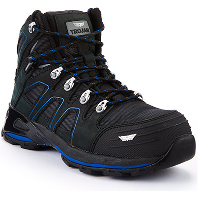 TROJAN Zelos Men’s Black/Blue S1PS Safety Hiker Boots