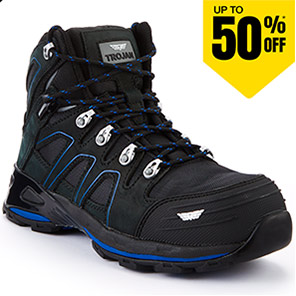TROJAN Zelos Men’s Black/Blue S1PS Safety Hiker Boots