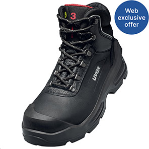 uvex 3 Quatro Unisex Black Wide-Fit S3 Safety Boots 6.5