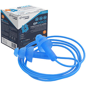 Ultimate Industrial EP001CD Corded Detectable Earplugs (Box of 100 pairs)