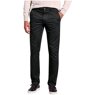 Brook Taverner Leo Men's Black Regular-Fit Chino Trousers