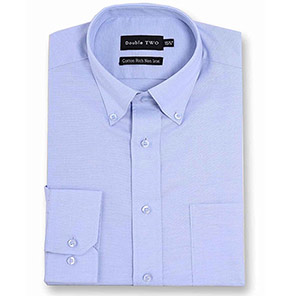 Double Two 4900 Poplin Long-Sleeved Non-Iron Shirt Blue