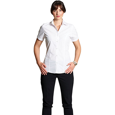 Disley Heritage Enya Women’s White Short-Sleeve Blouse