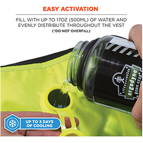 Ergodyne Chill-Its 6685 Lime Dry Evaporative Cooling Vest