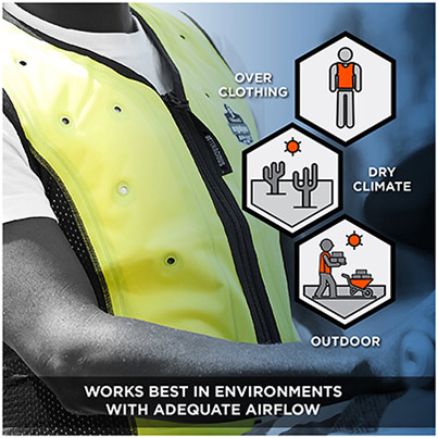 Ergodyne Chill-Its 6685 Lime Dry Evaporative Cooling Vest