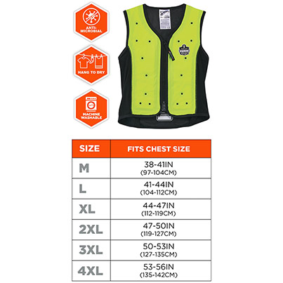 Ergodyne Chill-Its 6685 Lime Dry Evaporative Cooling Vest