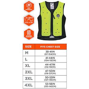 Ergodyne Chill-Its 6685 Lime Dry Evaporative Cooling Vest