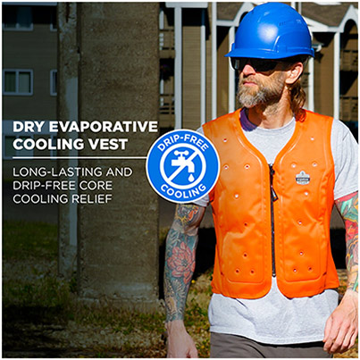 Ergodyne Chill-Its 6685 Orange Dry Evaporative Cooling Vest