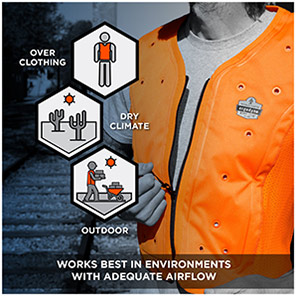 Ergodyne Chill-Its 6685 Orange Dry Evaporative Cooling Vest