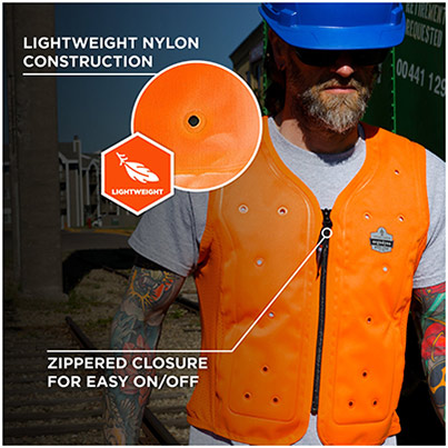 Ergodyne Chill-Its 6685 Orange Dry Evaporative Cooling Vest