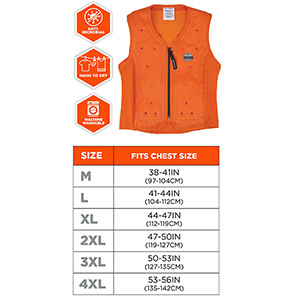 Ergodyne Chill-Its 6685 Orange Dry Evaporative Cooling Vest