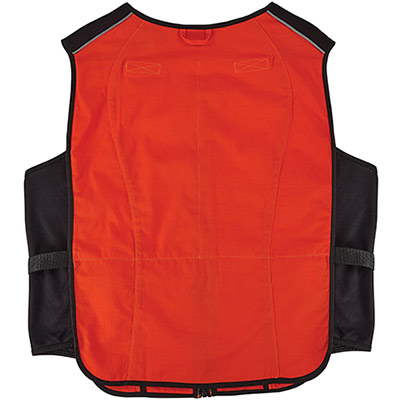 Ergodyne Chill-Its 6260 Orange Lightweight Phase Change Cooling Vest with Rechargeable Packs