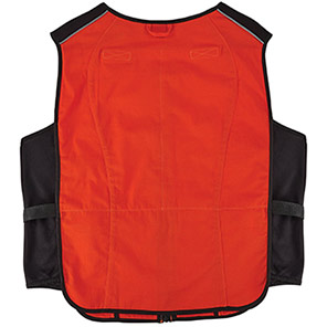 Ergodyne Chill-Its 6260 Orange Lightweight Phase Change Cooling Vest with Rechargeable Packs