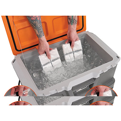 Ergodyne Chill-Its 6260 Orange Lightweight Phase Change Cooling Vest with Rechargeable Packs