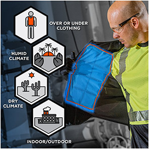Ergodyne Chill-Its 6260 Black Lightweight Phase Change Cooling Vest with Rechargeable Packs