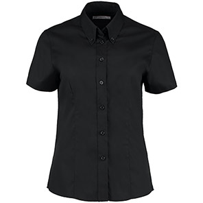 Kustom Kit Women’s Black Short-Sleeve Oxford Shirt 28