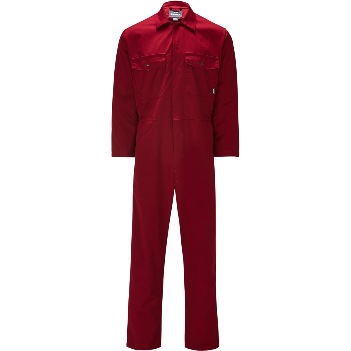 TROJAN Maroon Industrially Launderable Stud-Front Overalls | Trojan