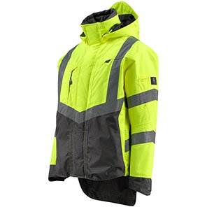 MASCOT SAFE SUPREME Harlow Men’s Yellow/Anthracite Grey Hi-Vis Shell Jacket