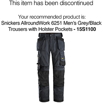 Snickers Craftsmen 3212 Men’s Grey/Black Trousers with Holster Pockets