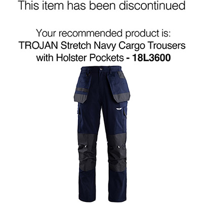 TROJAN Men’s Navy Ripstop Trousers with Kneepad Pockets