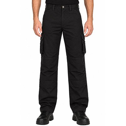 TROJAN Men’s Black Ripstop Trousers with Kneepad Pockets