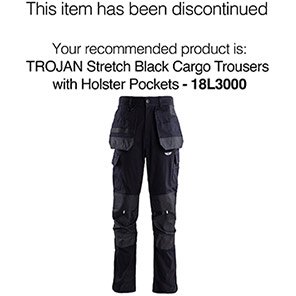 TROJAN Men’s Black Ripstop Trousers with Kneepad Pockets TROJAN Men’s Black Ripstop Trousers with Kneepad Pockets 46T