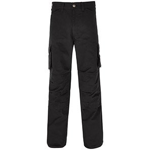 TROJAN Men’s Black Ripstop Trousers with Kneepad Pockets