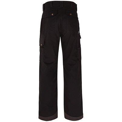 TROJAN Men’s Black/Grey Multipocket Tradesman Trousers with Kneepad Pockets