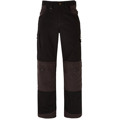 TROJAN Men’s Black/Grey Multipocket Tradesman Trousers with Kneepad Pockets