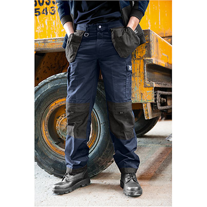 Heavy Duty Work Pants Mens Work Jeans Black Stretch Denim Cordura - Main Image