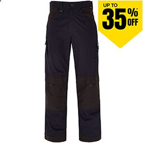 TROJAN Navy/Black Multi-Pocket Tradesman Trousers with Holster Pockets 28S