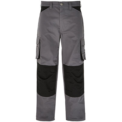 TROJAN Men’s Grey/Black Ripstop Trousers with Kneepad Pockets