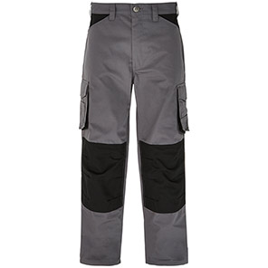 TROJAN Men’s Grey/Black Ripstop Trousers with Kneepad Pockets