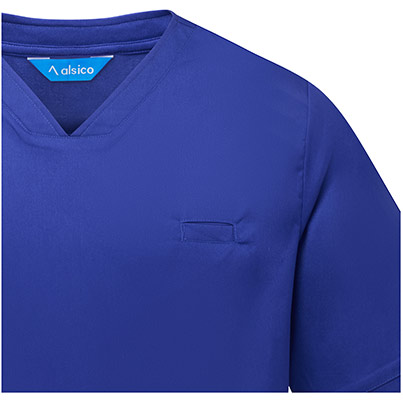 Alsico NVU1 Unisex Royal Blue V-Neck Scrub Tunic